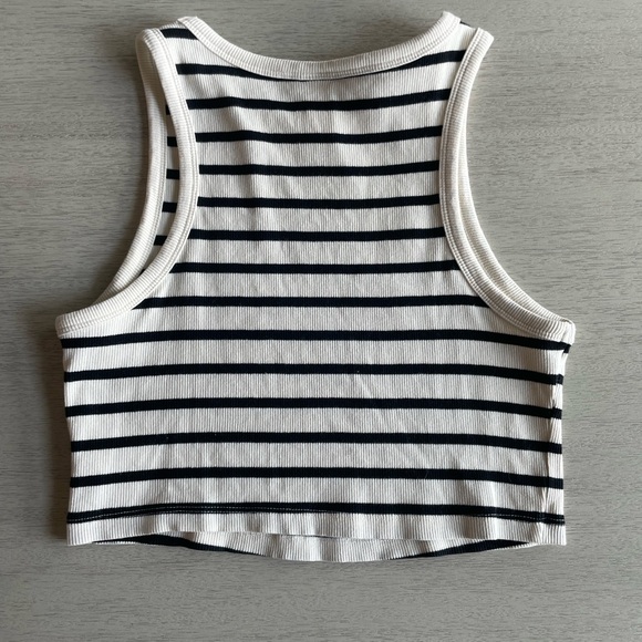 H&M Stripe Cream&Black crop top size M - Picture 3 of 6